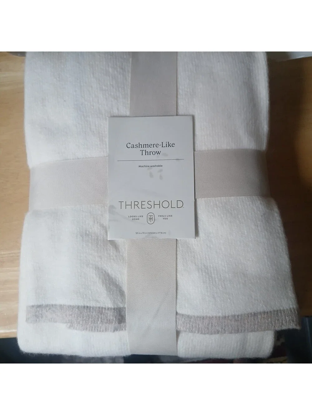NWT Threshold cashmere-like throw